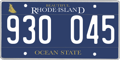 RI license plate 930045