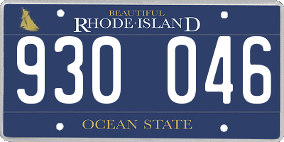 RI license plate 930046