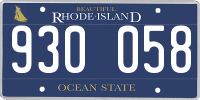 RI license plate 930058