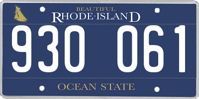 RI license plate 930061