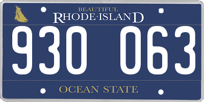 RI license plate 930063