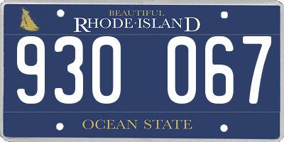 RI license plate 930067