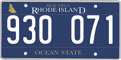 RI license plate 930071