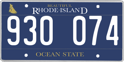 RI license plate 930074