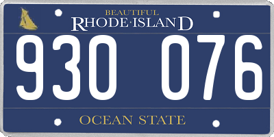 RI license plate 930076