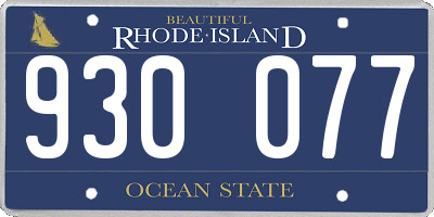 RI license plate 930077