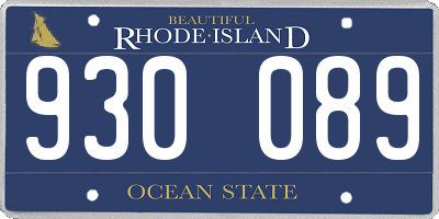 RI license plate 930089