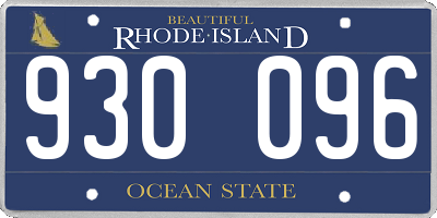 RI license plate 930096