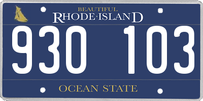 RI license plate 930103