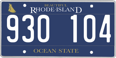 RI license plate 930104