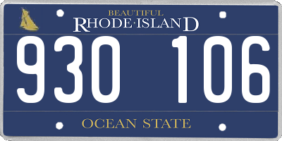 RI license plate 930106