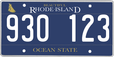 RI license plate 930123
