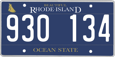 RI license plate 930134