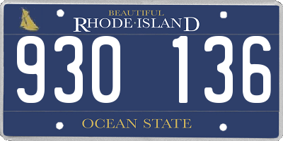 RI license plate 930136