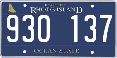 RI license plate 930137