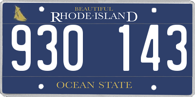 RI license plate 930143