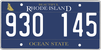 RI license plate 930145