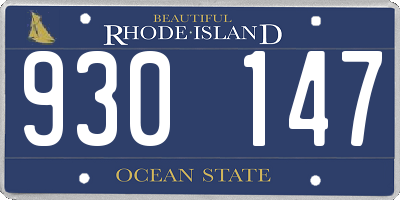 RI license plate 930147