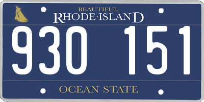 RI license plate 930151