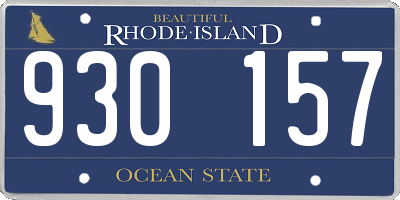 RI license plate 930157