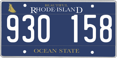 RI license plate 930158