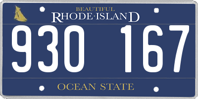 RI license plate 930167