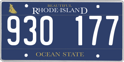 RI license plate 930177
