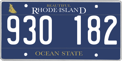 RI license plate 930182
