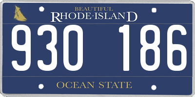 RI license plate 930186