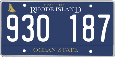 RI license plate 930187