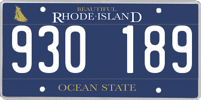 RI license plate 930189