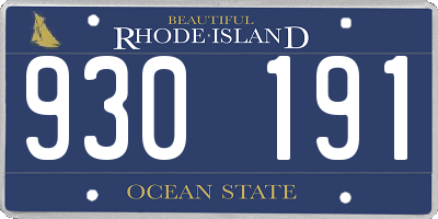RI license plate 930191