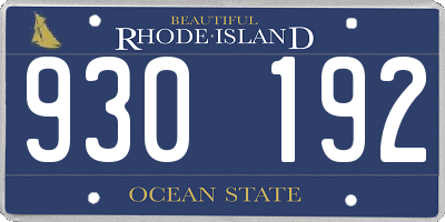 RI license plate 930192