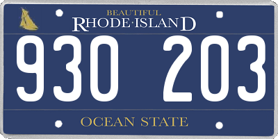 RI license plate 930203