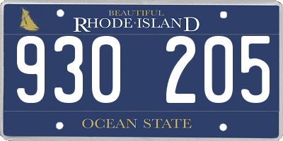 RI license plate 930205