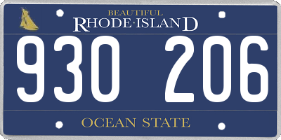 RI license plate 930206
