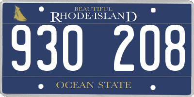 RI license plate 930208