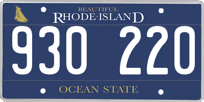 RI license plate 930220
