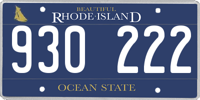 RI license plate 930222