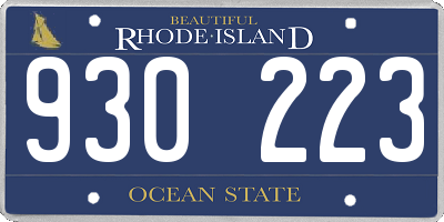 RI license plate 930223