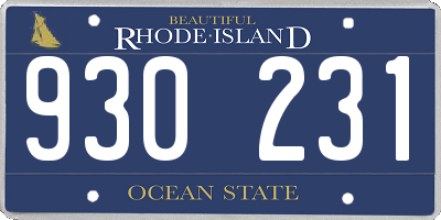 RI license plate 930231
