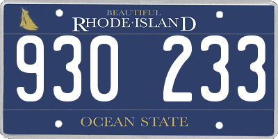 RI license plate 930233