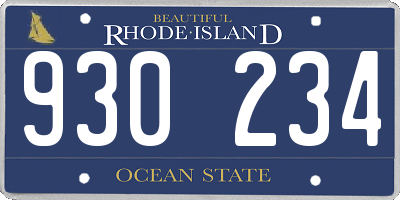 RI license plate 930234