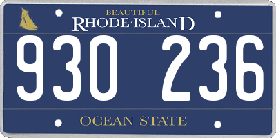 RI license plate 930236