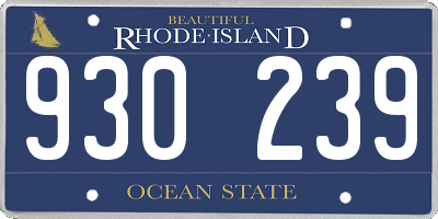 RI license plate 930239