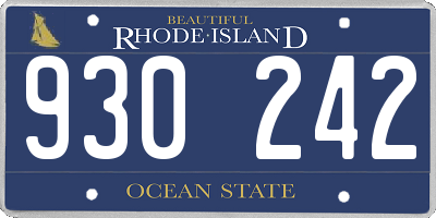 RI license plate 930242