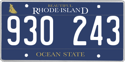 RI license plate 930243