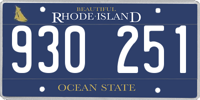 RI license plate 930251