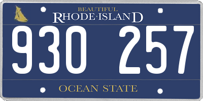 RI license plate 930257