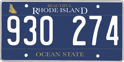 RI license plate 930274